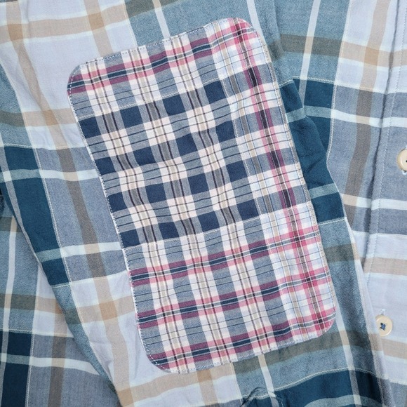 Tommy Bahama Mens Perfect Duo Plaid Flannel Button Up Shirt, Blue, L - Picture 5 of 8